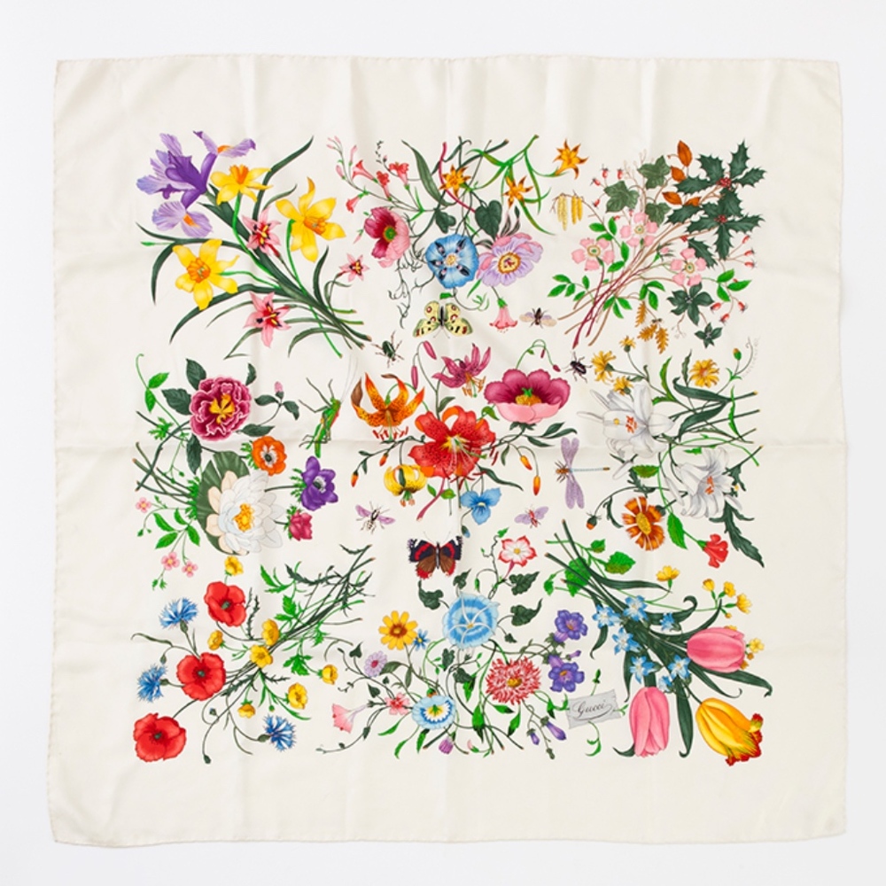 Gucci Vintage Floral Scarf/Vestiaire Collective